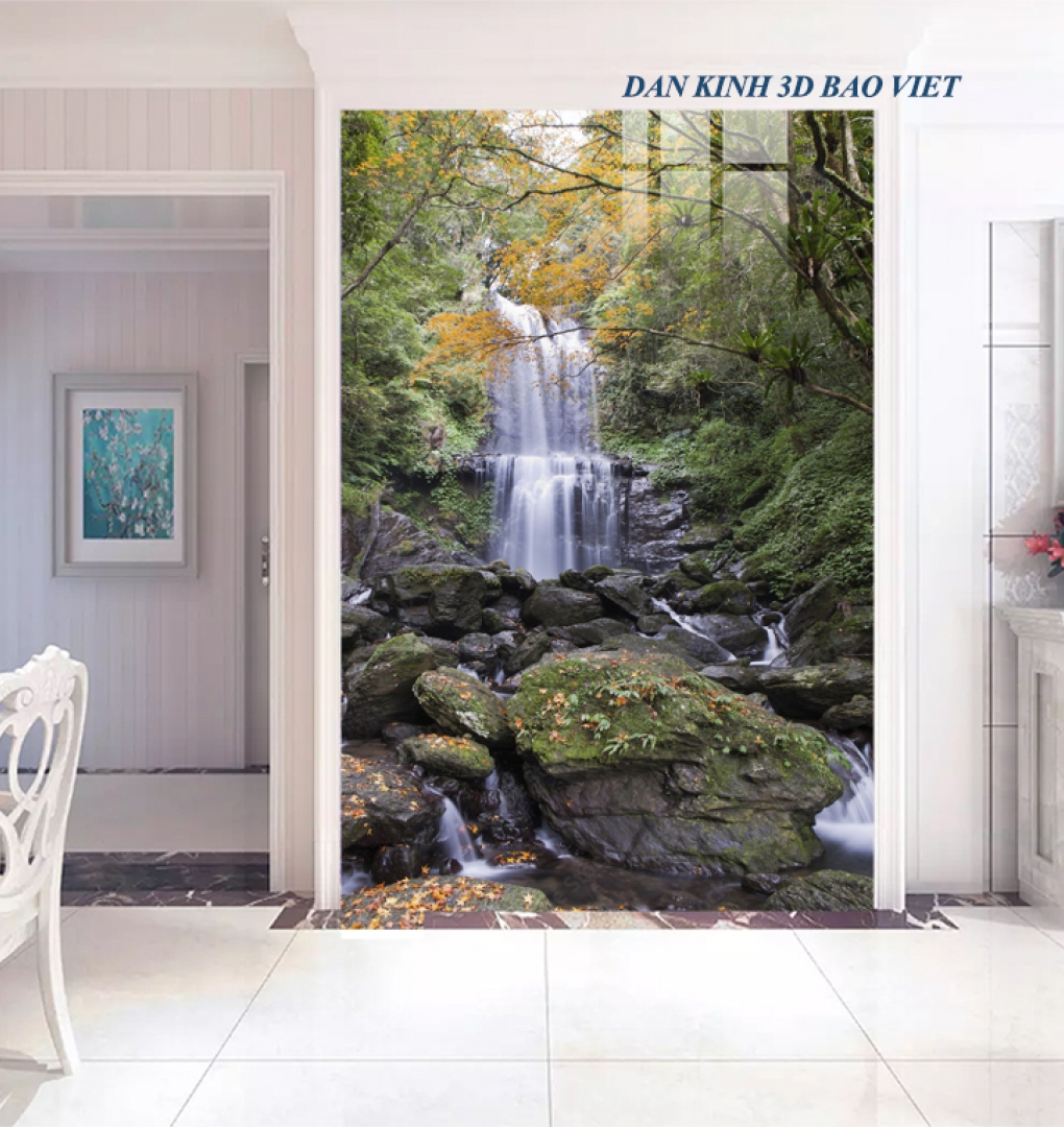 3D landscape glass painting, 2 sides, n2026-73