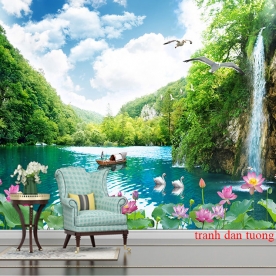 Wallpaper 3D waterfall ft135