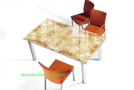 3d glass decal for glass table top b005