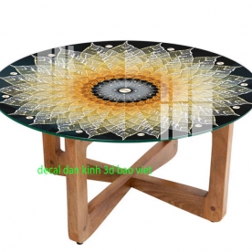 3d glass decal sticker for glass table top b006