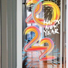 New Year's Eve 3D Glass Decal Se073
