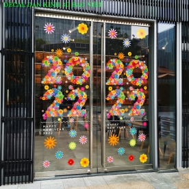 3D New Year's Eve Glass Decal Se074