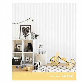Korean wallpaper for children's defense with white stripes 5117-6