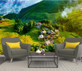 Beautiful landscape living room wallpaper fi158