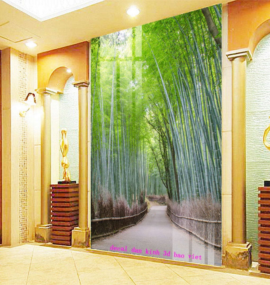 Bamboo forest double-sided glass decal str040