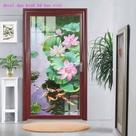 3d lotus glass decal k421