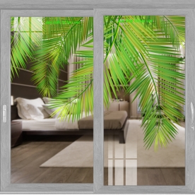 High quality transparent coconut leaf glass decal se153