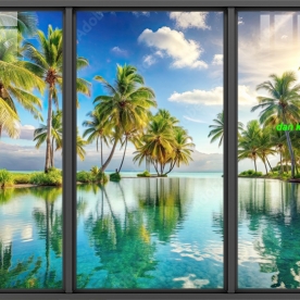 Tranh dán kính 3d 2 mặt phong cảnh n2005-16