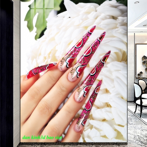 Decal dán kính cao cấp cho tiệm nails nails081