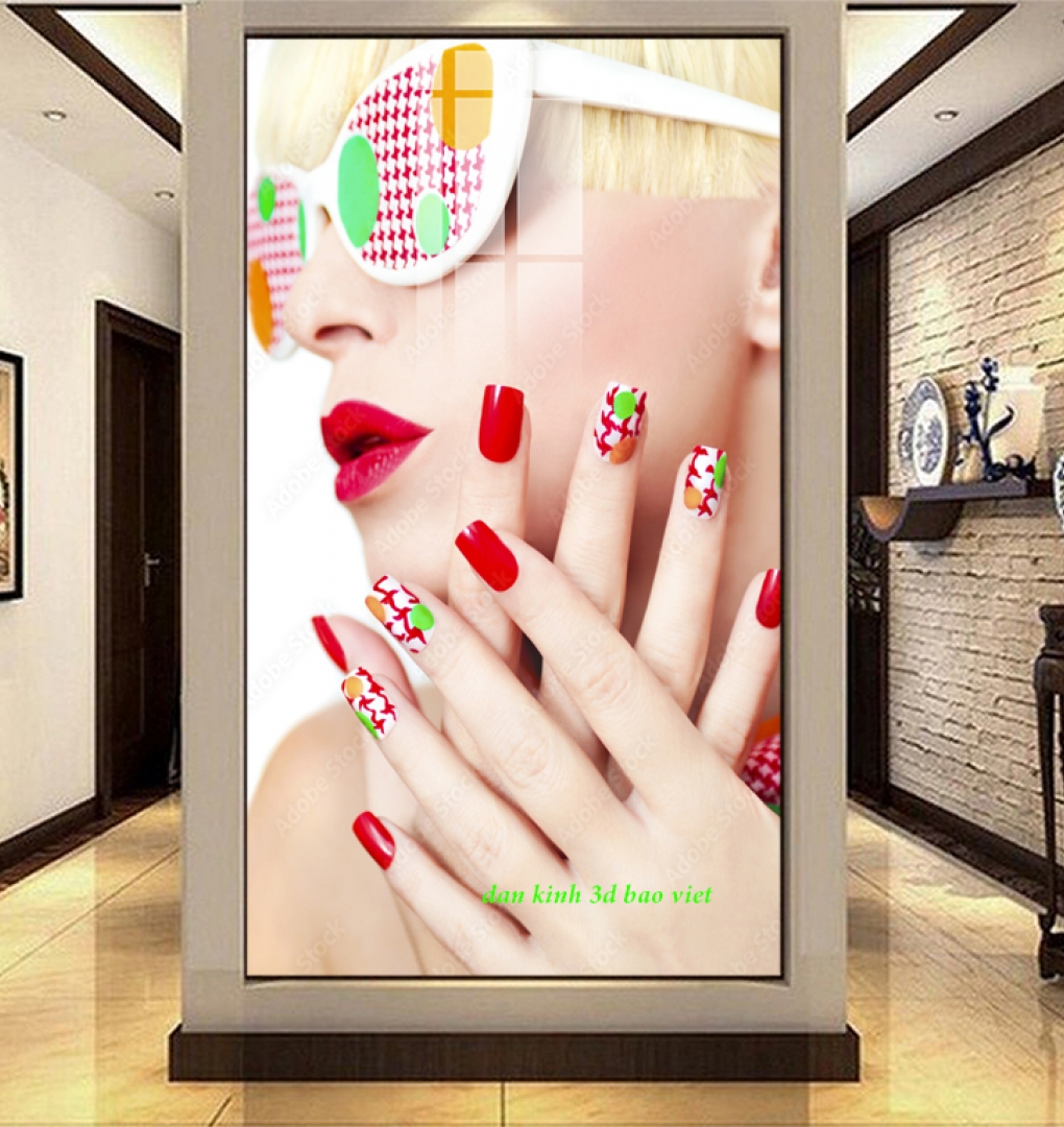 Decal dán kính cao cấp nails spa n2026-32