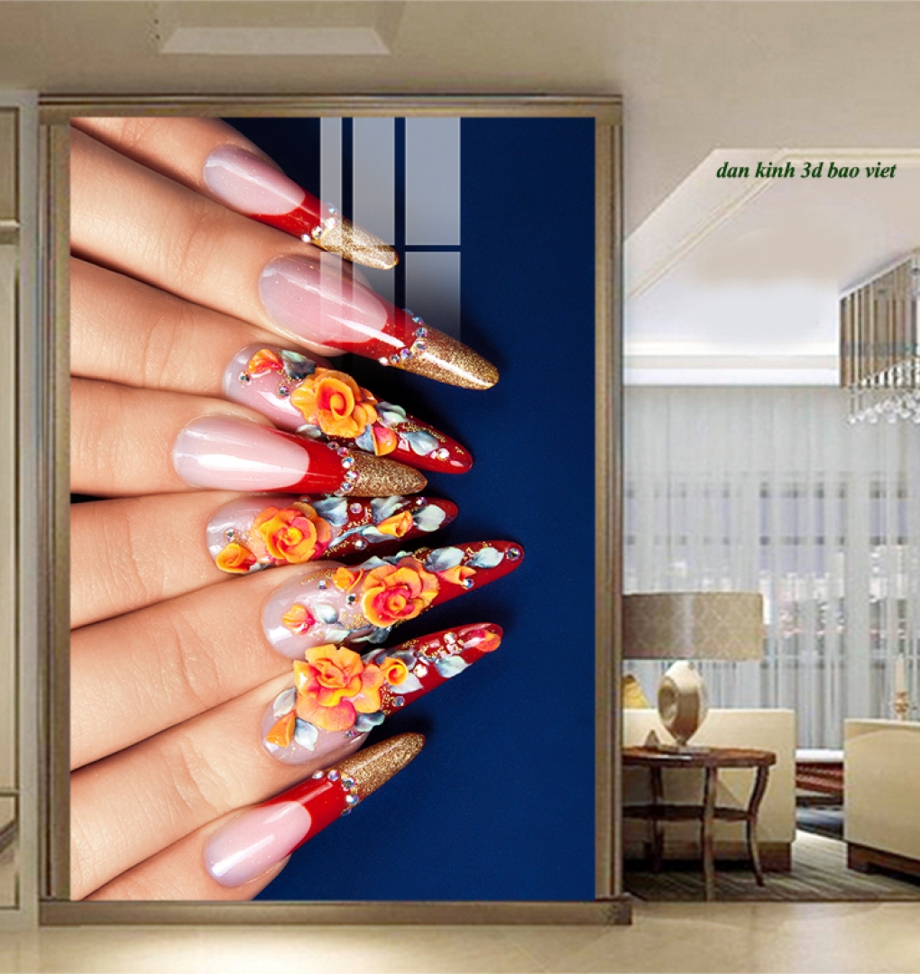 Decal dán kính cao cấp nails spa nails085