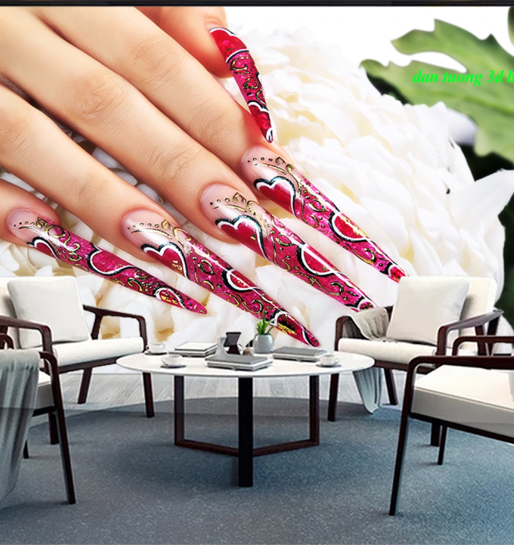 Tranh dán tường 3d nails spa se081
