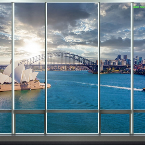 Tranh dán tường cảnh thành phố fm626