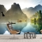 River and mountain wall mural me111