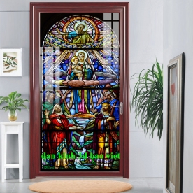 3d double-sided glass painting with catholic figure k540