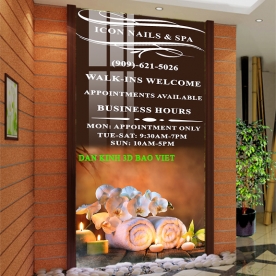 One-way glass painting for spa nails nails012