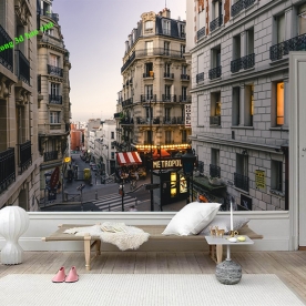 3d city scene mural fm578