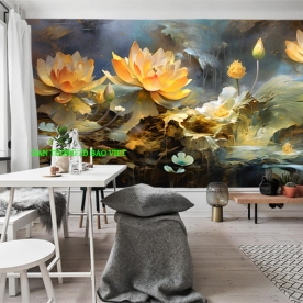Giấy dán tường phòng ngủ hoa sen n2003-253