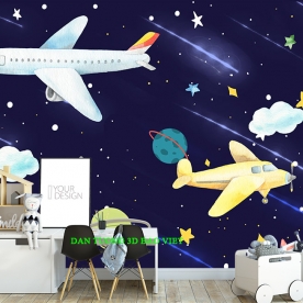 Giấy dán tường trẻ em galaxy kid377