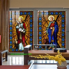 Tranh dán kính 3d 2 mặt công giáo k568