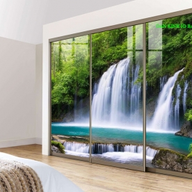 Tranh dán kính 3d 2 mặt phong cảnh thác nước n2003-240