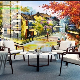 Tranh dán tường 3d phố cổ n2003-246