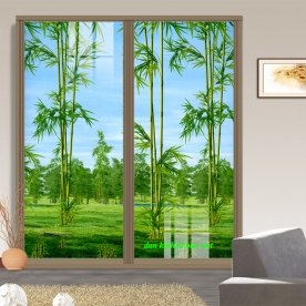 Tranh dán kính 3d 2 mặt cây tre ntr131