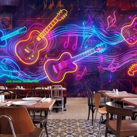 Tranh dán tường cho quán cafe 3d n2004-454