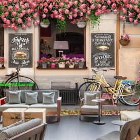 Tranh dán tường cho quán cafe trà sữa n2004-467