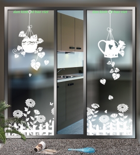 Decal dán kính nghệ thuật 3d glass175