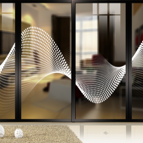 Decal dán kính nghệ thuật 3d trong suốt glass174