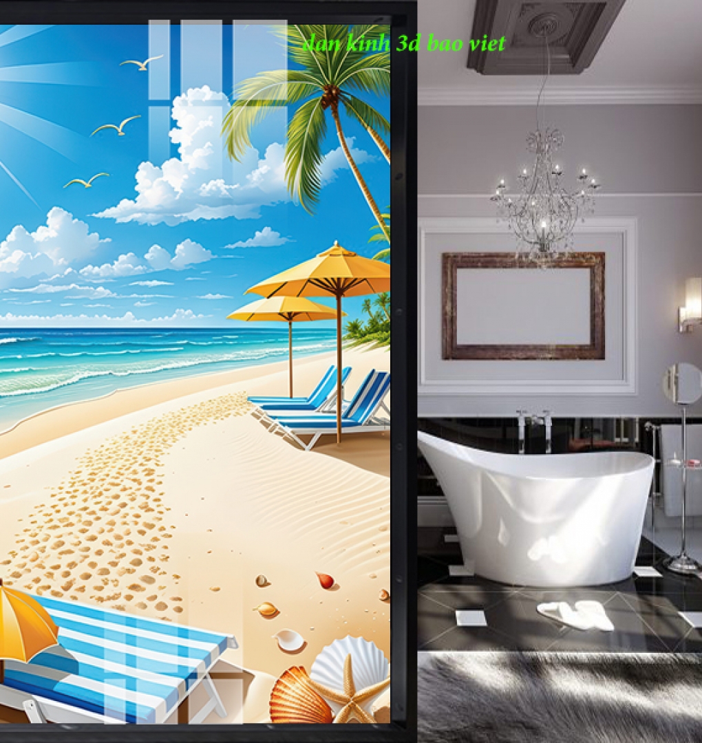 Tranh dán kính 3d 2 mặt phong cảnh s311