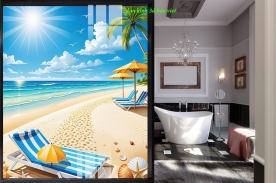 Tranh dán kính 3d 2 mặt phong cảnh s311