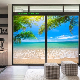 Tranh dán kính 3d 2 mặt phong cảnh s314