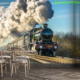 Tranh dán tường cho quán cafe fm624