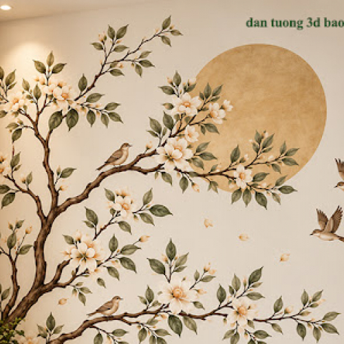 Giấy dán tường lá cây a006