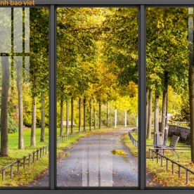 Beautiful landscape double-sided glass painting set336