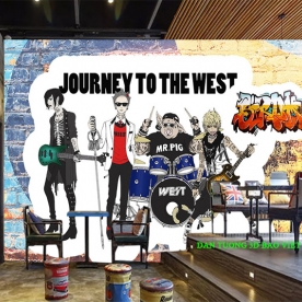 Tranh dán tường cho quán cafe n2003-295