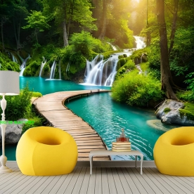 Tranh dán tường thác nước 3d n2003-255