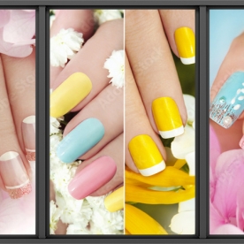 Tranh dán kính nhìn 1 chiều nails spa n2004-499