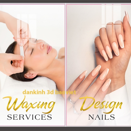Decal dán kính cao cấp 3d tiệm nails spa nails076
