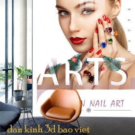 Decal dán kính cao cấp cho tiệm nails spa nails073