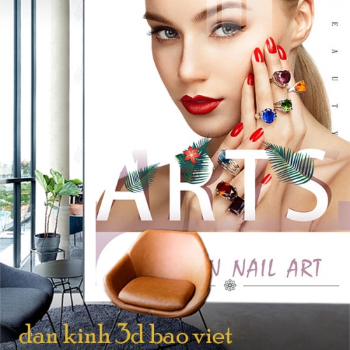 Decal dán kính cao cấp cho tiệm nails spa nails073