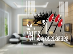 Decal dán kính cao cấp nails spa se201