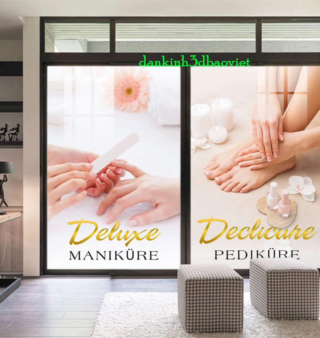 Decal dán kính cao cấp tiệm nails spa nails075
