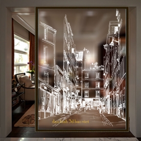 Decal dán kính nghệ thuật 3d trong suốt glass180