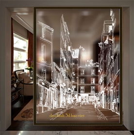 Decal dán kính nghệ thuật 3d trong suốt glass180