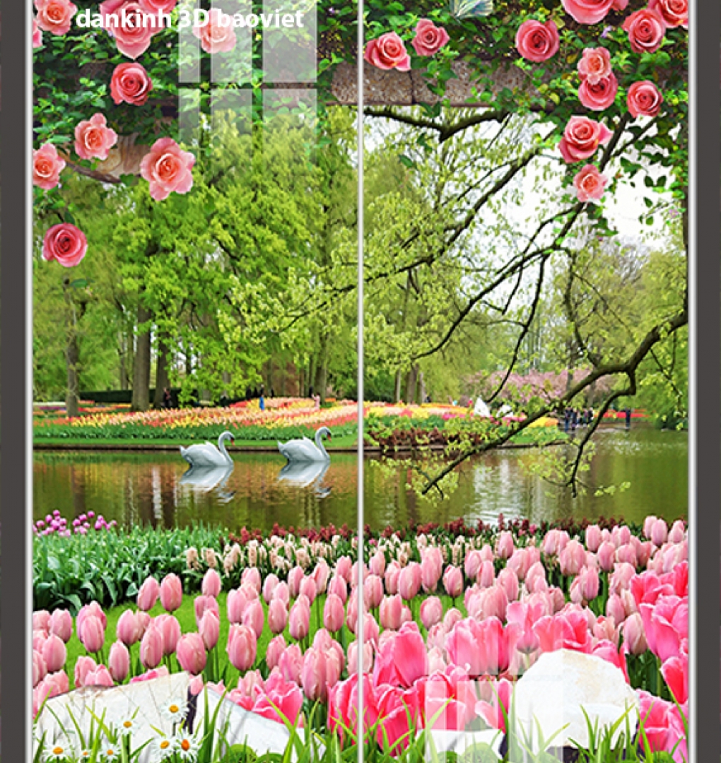 Tranh dán kính 3d 2 mặt phong cảnh sefi071