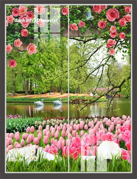 Tranh dán kính 3d 2 mặt phong cảnh sefi071