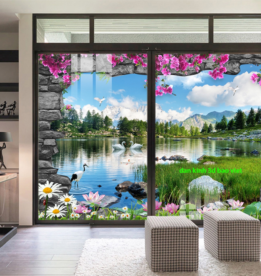 Tranh dán kính 3d 2 mặt phong cảnh sefi072